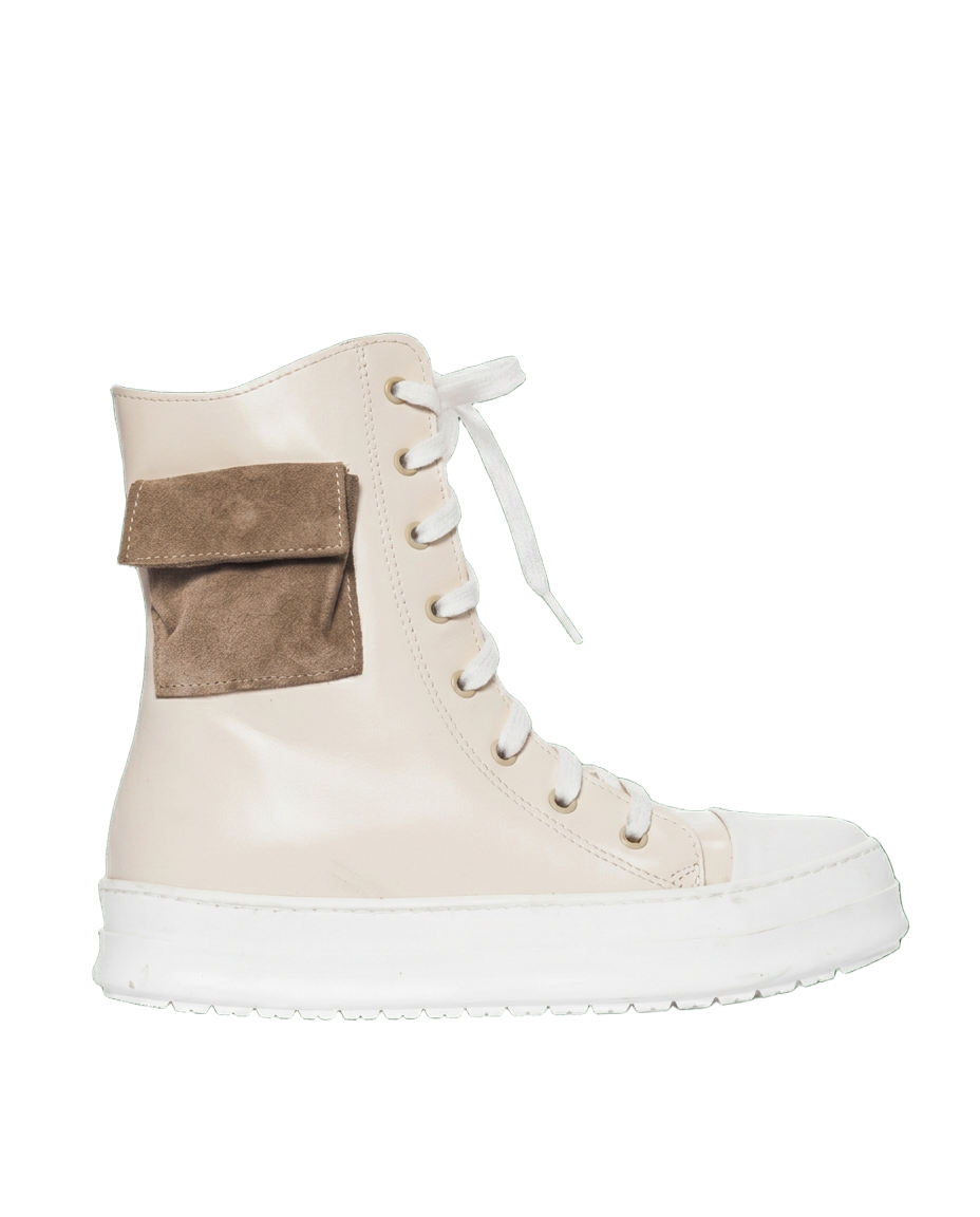 Cream High-Top Sneaker