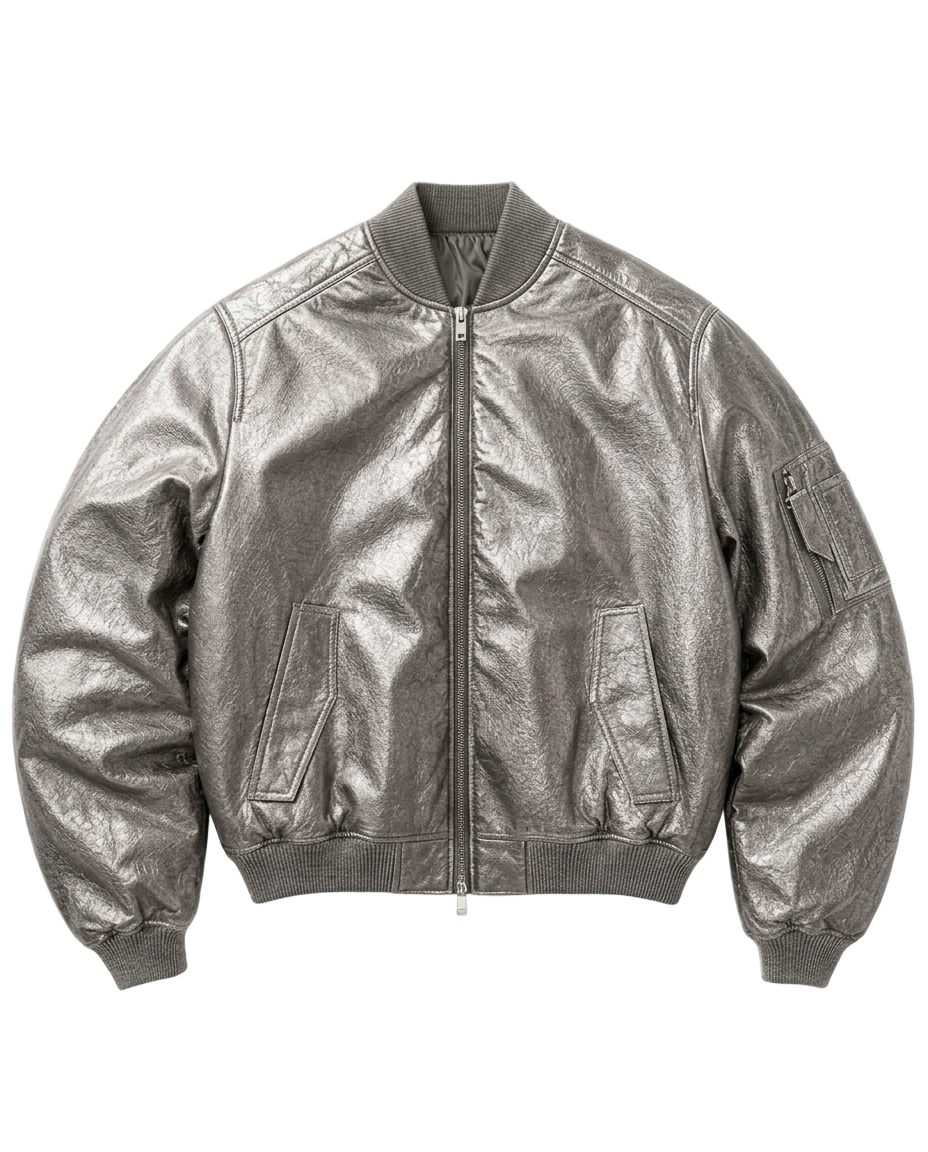 Silver Bomber Jacket